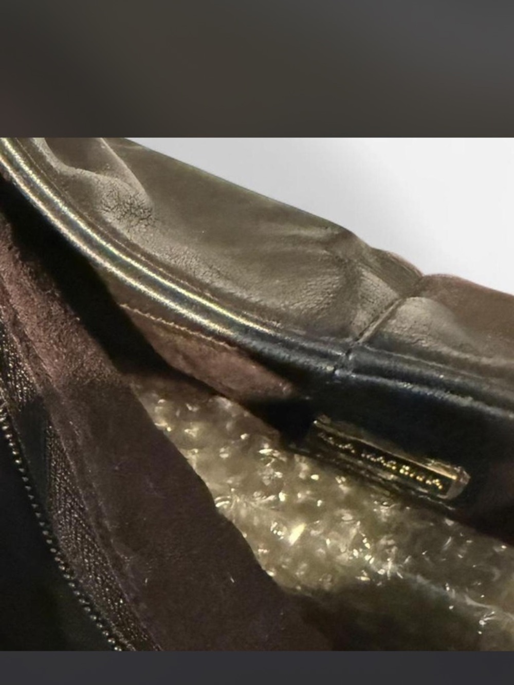NWOT Black Genuine Leather Bag with Zebra-Print Haircalf with Tassel - Picture 3 of 6